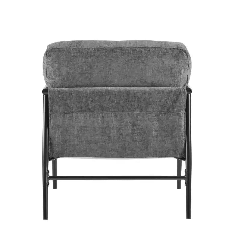 MAYEERTY 27.56 Poltrona d'accento moderna, cuscini imbottiti, struttura in metallo minimalista, braccioli in legno, soggiorno, camera da letto, ufficio