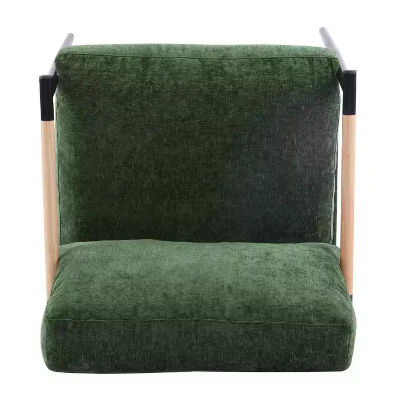 MAYEERTY 27.56 Poltrona d'accento moderna, cuscini imbottiti, struttura in metallo minimalista, braccioli in legno, soggiorno, camera da letto, ufficio