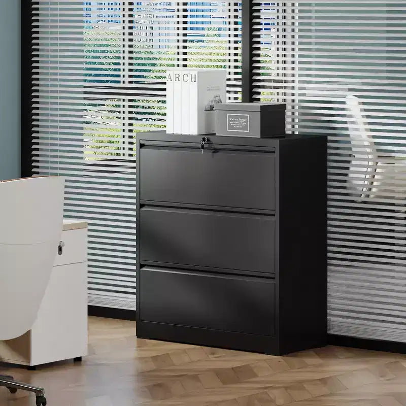 Classificatore orizzontale bloccabile VIYET 40H - Metallo resistente per ufficio domestico, guide silenziose a estensione completa, sistema antiribaltamento, adatto per documenti Letter/Legal/A4/F4