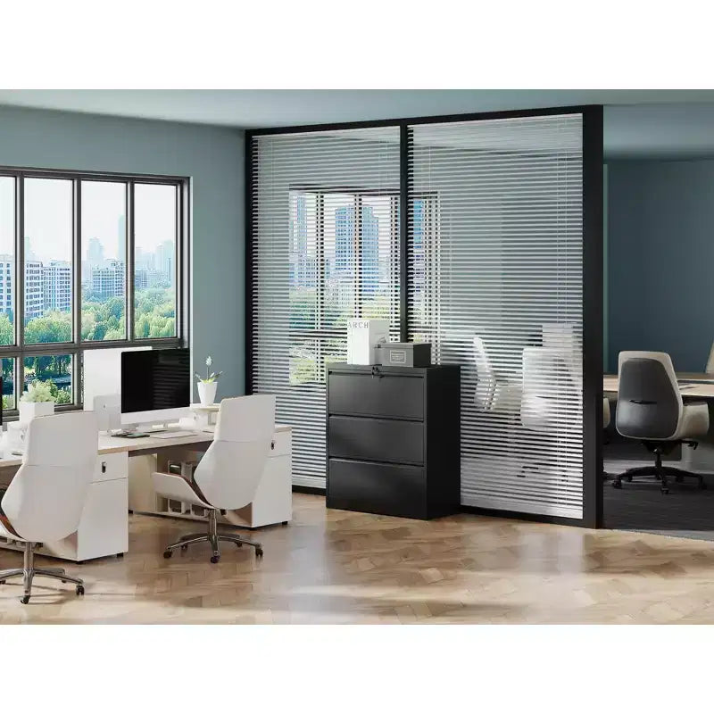 Classificatore orizzontale bloccabile VIYET 40H - Metallo resistente per ufficio domestico, guide silenziose a estensione completa, sistema antiribaltamento, adatto per documenti Letter/Legal/A4/F4