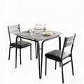 3 Piece Dining Table Set - Square Kitchen Table with Upholstered Chair for 2, Modern Small Apartment Dining Set for Apartment