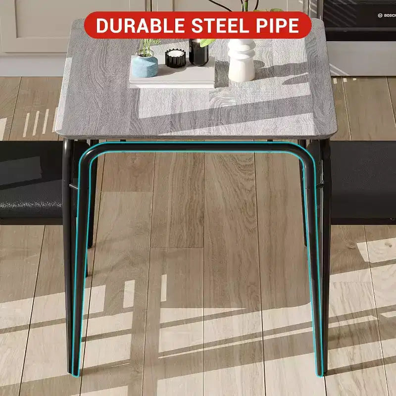 Set da Pranzo 3 Pezzi - Tavolo da Cucina Quadrato con Sedie Imbottite per 2, Set da Pranzo Moderno per Piccolo Appartamento