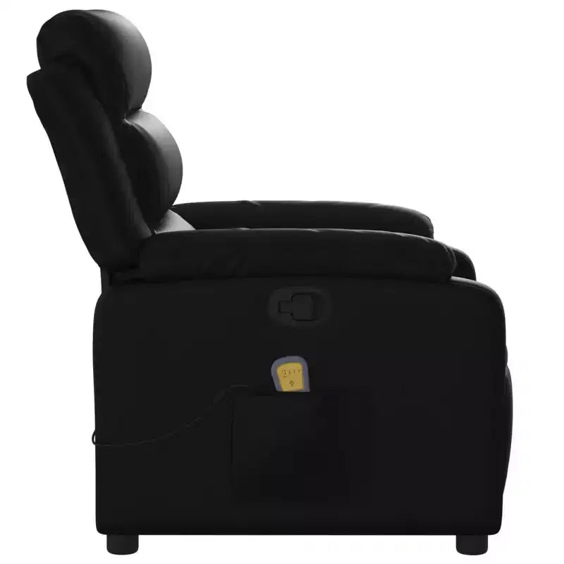 vidaXL Poltrona Massaggiante Reclinabile Regolabile Nera in Similpelle - Recliner Manuale Push Back
