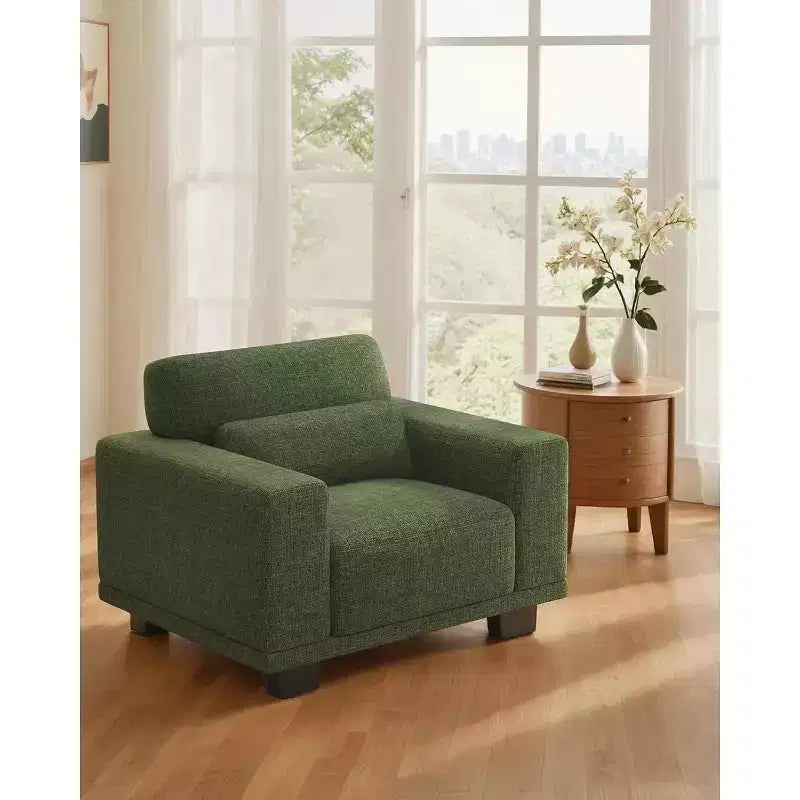 40 Poltrone singole moderne con braccioli larghi e profondi, poltrone singole da soggiorno, poltrone singole confortevoli con una capacità di peso massima di 136 kg, Verdi