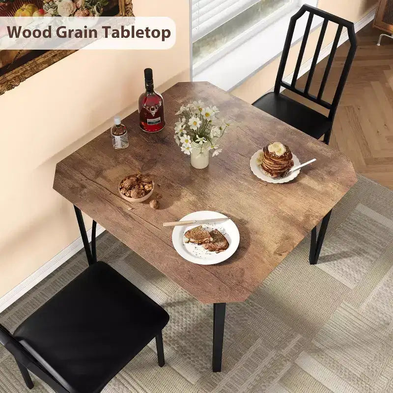 Set da pranzo per 2 con design salvaspazio, piano in vetro, seduta imbottita e design smussato, adatto