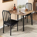 Dining Table Set for 2 with Space Saving Design, Glass Tabletop, Upholstered Seat, and Chamfer Design,Suitable