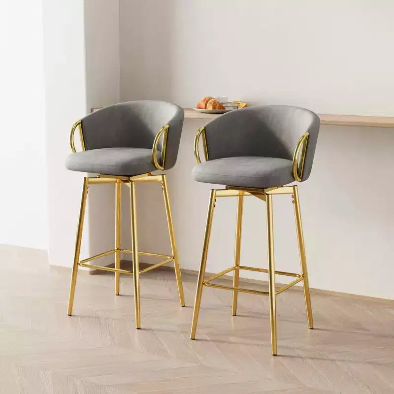 MAYEERTY Sedie da pranzo da 30 pollici, set da 2, sedie da bar girevoli in stile moderno con sgabelli alti per cucina, bar, ristoranti, beige grigio