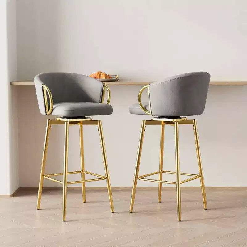 MAYEERTY Sedie da pranzo da 30 pollici, set da 2, sedie da bar girevoli in stile moderno con sgabelli alti per cucina, bar, ristoranti, beige grigio