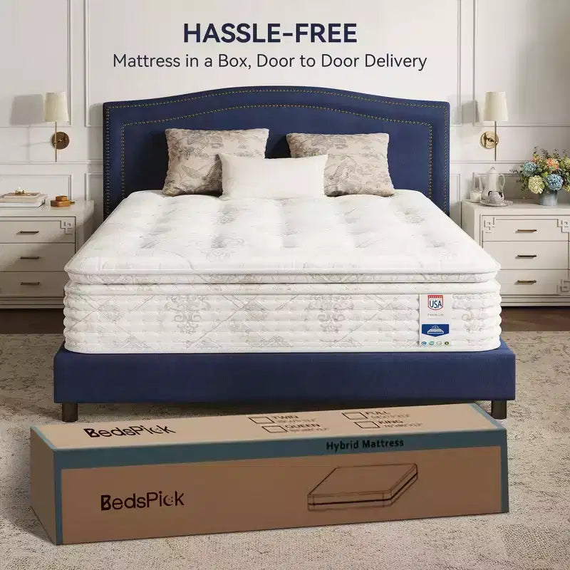 Materasso ibrido Sailvan da 13 pollici, materasso ibrido in memory foam gel con molle insacchettate in tessuto in una scatola