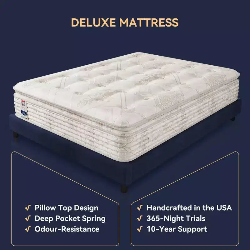 Materasso ibrido Sailvan da 13 pollici, materasso ibrido in memory foam gel con molle insacchettate in tessuto in una scatola