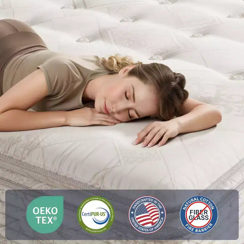 Materasso ibrido Sailvan da 13 pollici, materasso ibrido in memory foam gel con molle insacchettate in tessuto in una scatola