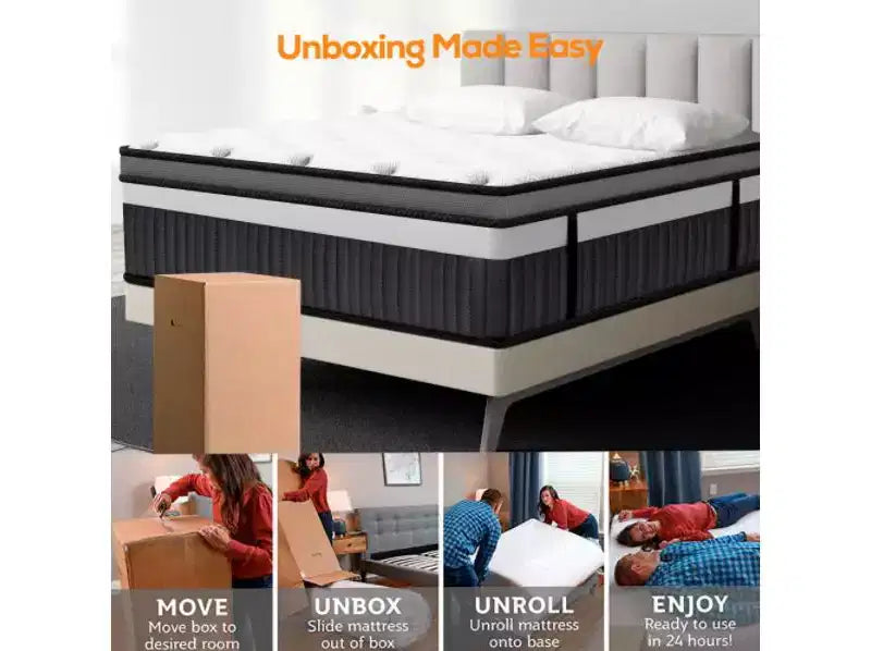Materasso in memory foam queen size 14" a media rigidità, certificato CertiPUR-US