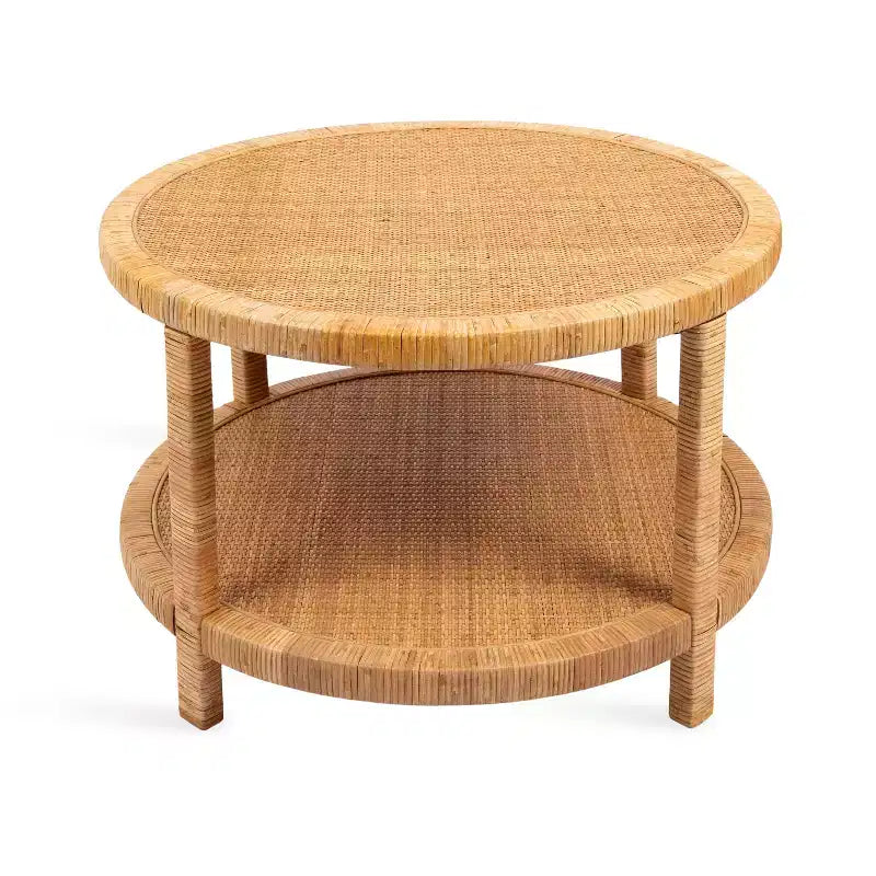 Tavolino rotondo in rattan Rafina di Kate and Laurel, 28x28x18, Naturale
