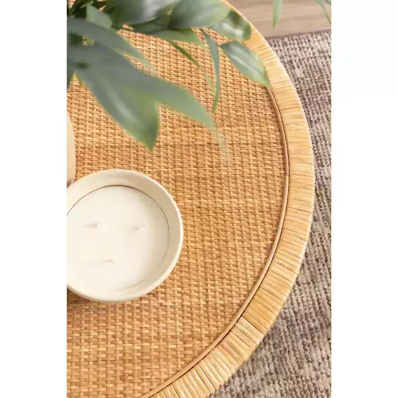 Tavolino rotondo in rattan Rafina di Kate and Laurel, 28x28x18, Naturale