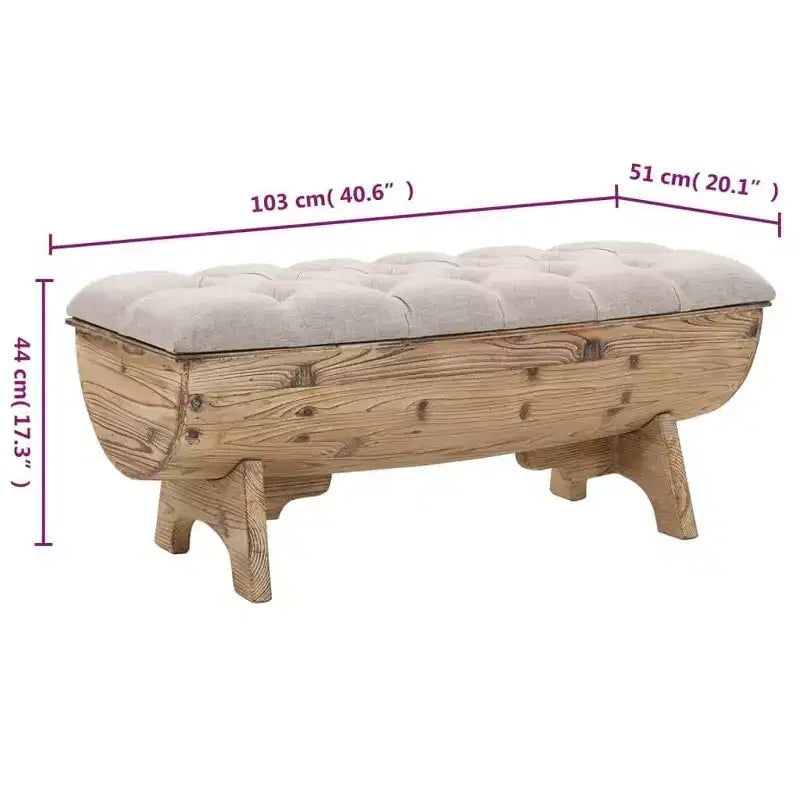 vidaXL Panca Contenitore 40,6 cm in Legno Massello di Abete
