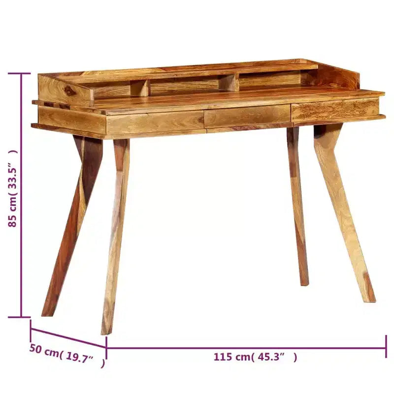 vidaXL Scrivania 115x50x85 cm in legno massello di acacia