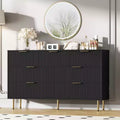 Whizmax 7 Drawer Dresser for Bedroom, Modern Wood Storage Dresser Organizer with Gold Metal Handles & Anti-Tipping Device for Hallway, Entryway