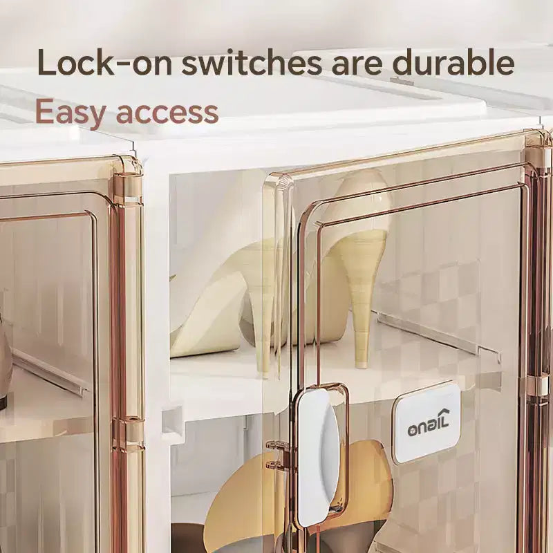 4 organizer per scarpe, organizer per scarpe impilabile in plastica trasparente per armadio, scatola per scarpe impilabile in plastica trasparente salvaspazio pieghevole per ingresso