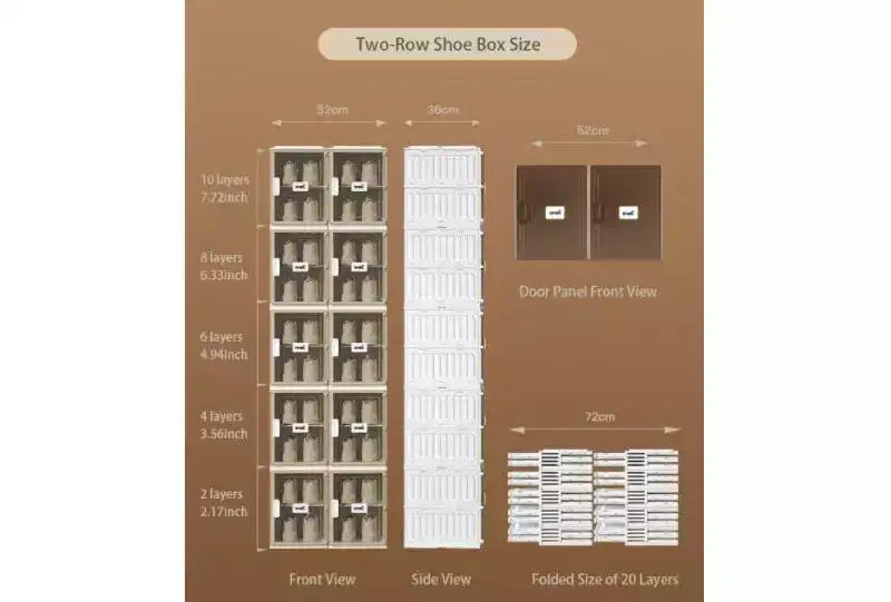 4 organizer per scarpe, organizer per scarpe impilabile in plastica trasparente per armadio, scatola per scarpe impilabile in plastica trasparente salvaspazio pieghevole per ingresso