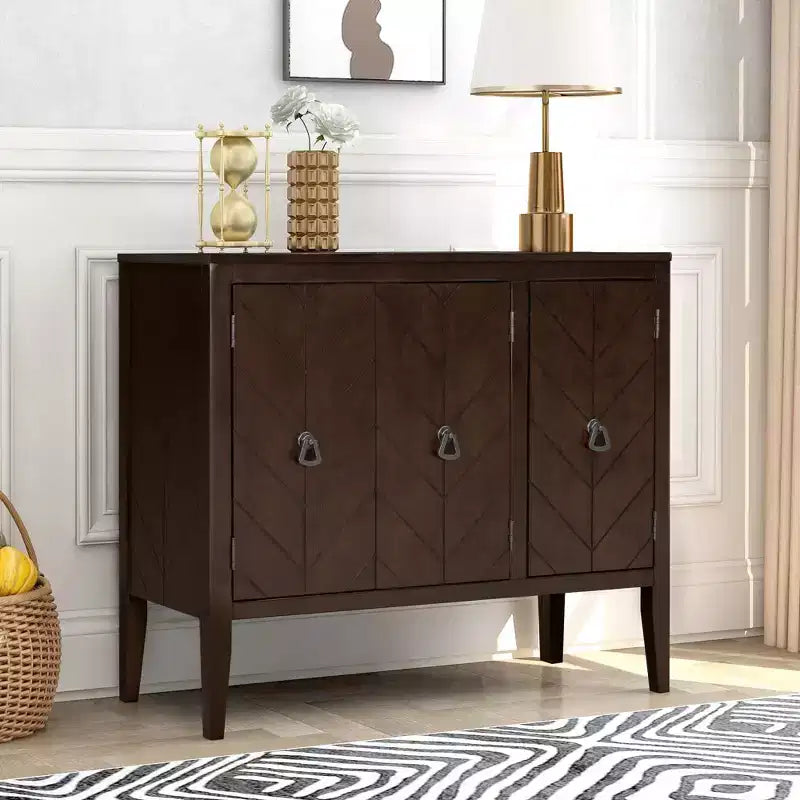 Credenza vintage con ripiano regolabile, credenza in legno massiccio, consolle, tavolo da divano grigio
