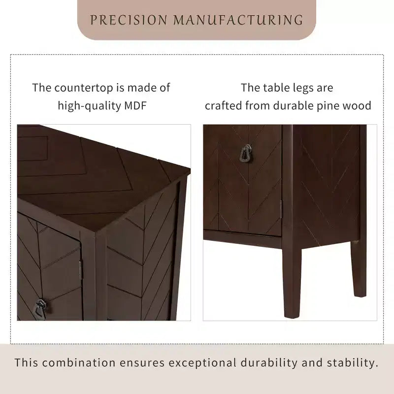 Credenza vintage con ripiano regolabile, credenza in legno massiccio, consolle, tavolo da divano grigio