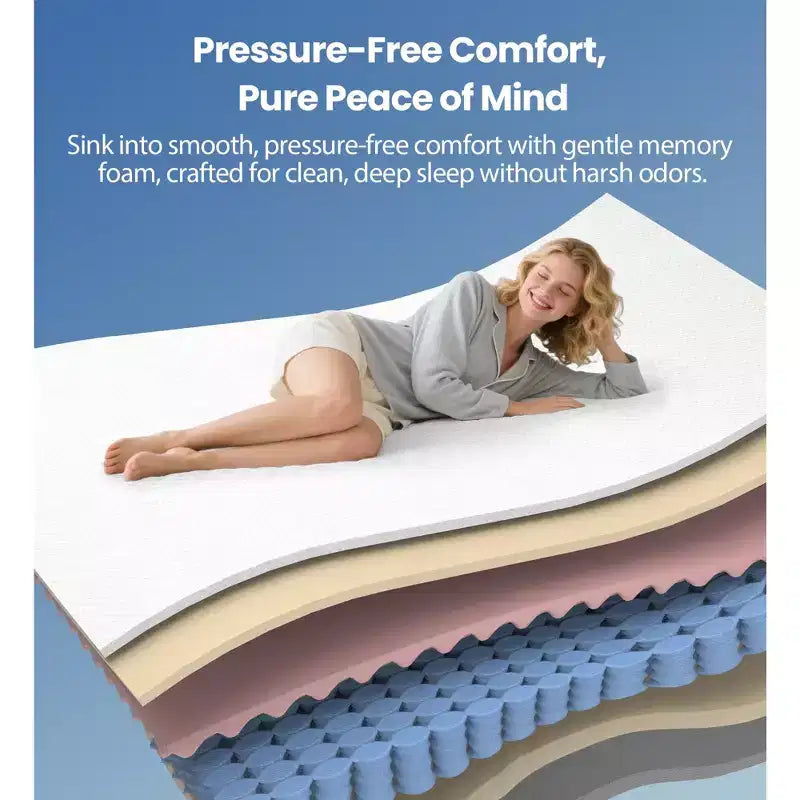 Materasso King Size da 14 pollici, materasso in memory foam rinfrescante per un sonno confortevole e un sollievo dalla pressione, materasso in scatola, media rigidità