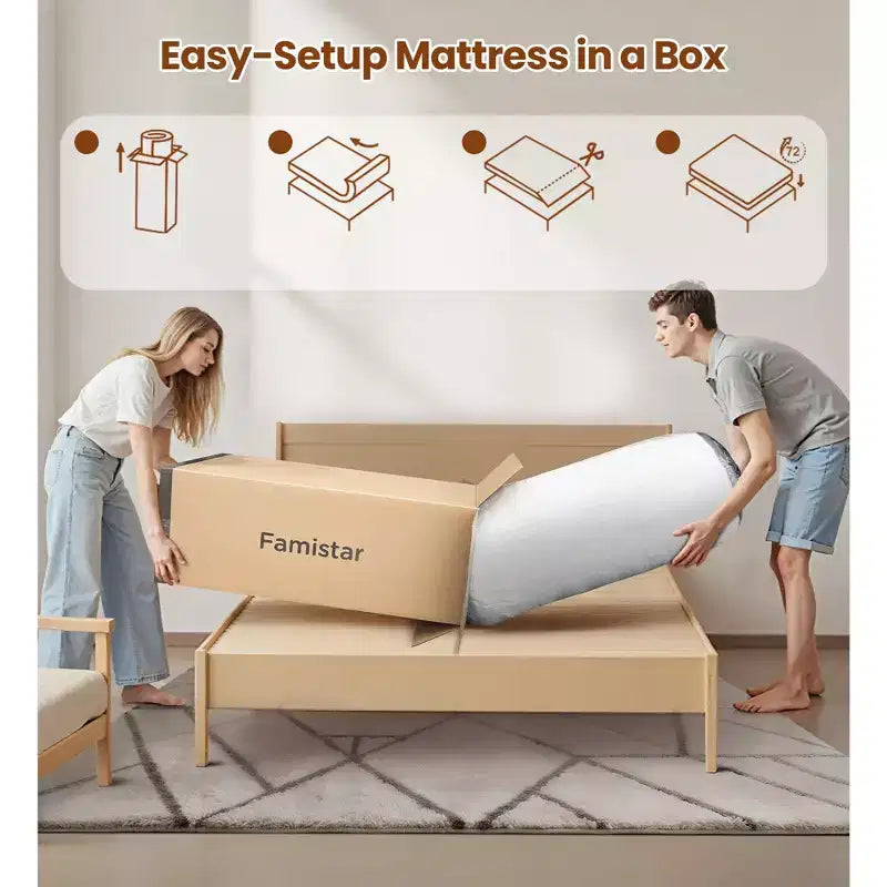 Materasso King Size da 14 pollici, materasso in memory foam rinfrescante per un sonno confortevole e un sollievo dalla pressione, materasso in scatola, media rigidità