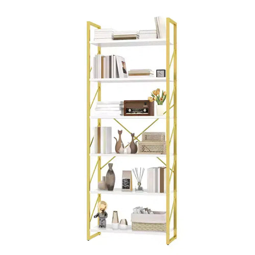 Libreria a 6 ripiani Scaffale aperto Scaffali per soggiorno/casa/ufficio, montaggio semplice