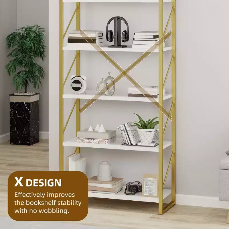 Libreria a 6 ripiani Scaffale aperto Scaffali per soggiorno/casa/ufficio, montaggio semplice