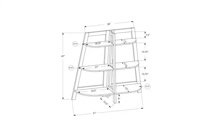 TUYOHW Libreria Moderna a Scala a 3 Ripiani, Libreria Aperta, Scaffale in Legno, Scaffale per Libri per Piccoli Spazi, Soggiorno, Camera da Letto, Ufficio