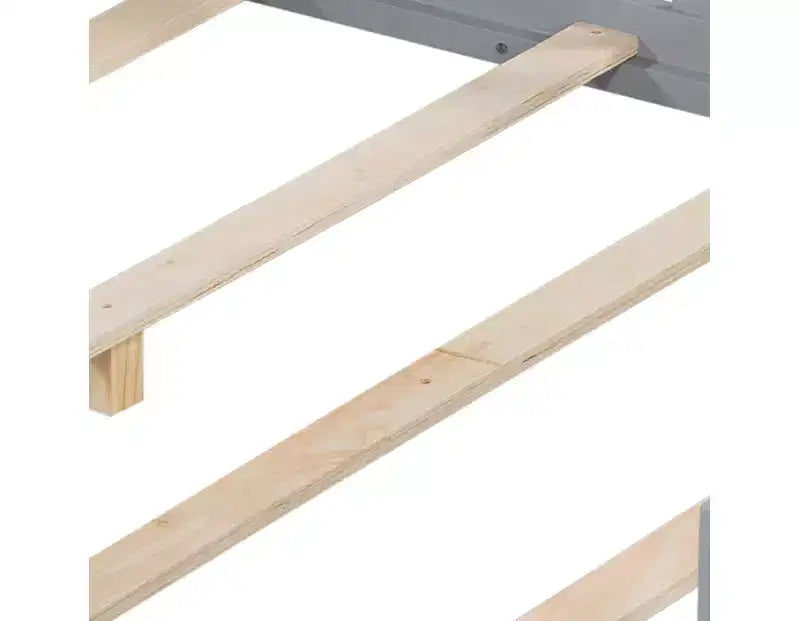 Bellemave Letto a pavimento completo Montessori con libreria e lavagna, letto a piattaforma in legno massello con sponde e testiera contenitore per bambini e ragazzi