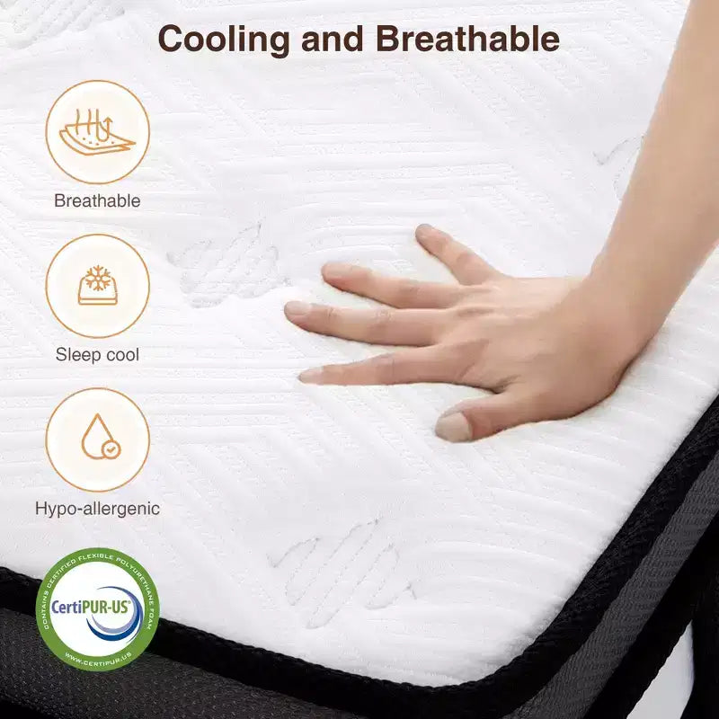 Materasso King Size in scatola, in memory foam e a molle insacchettate per isolamento dal movimento, rigidità media, sollievo dalla pressione