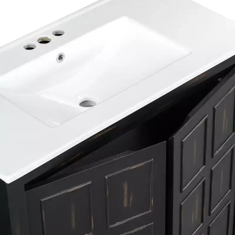 Mobile lavabo da bagno 72 pollici con doppi lavandini, Mobile lavabo combinato con ante a chiusura ammortizzata e ripiano regolabile, Espresso