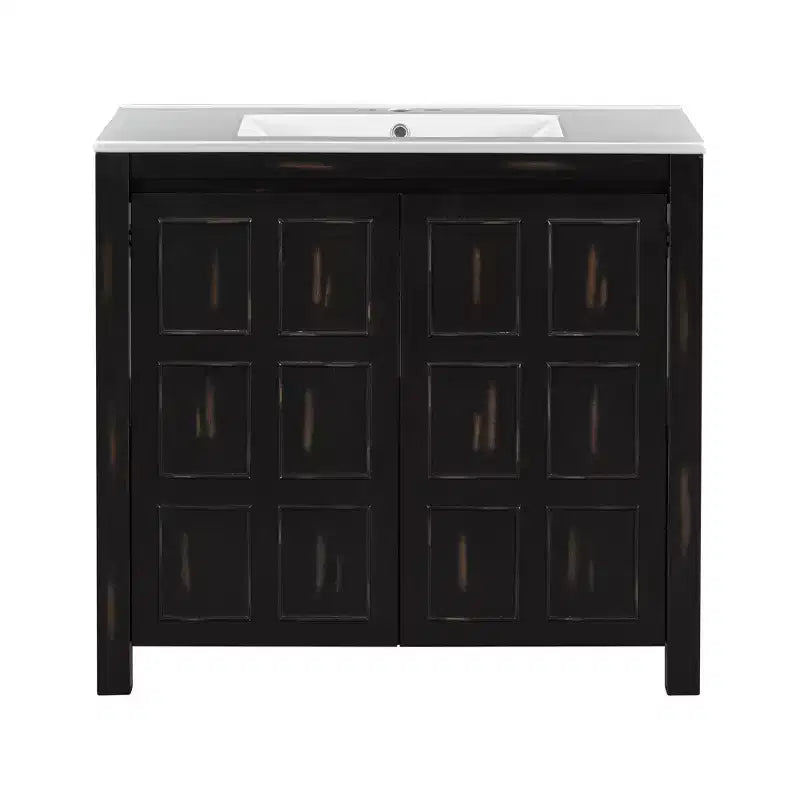 Mobile lavabo da bagno 72 pollici con doppi lavandini, Mobile lavabo combinato con ante a chiusura ammortizzata e ripiano regolabile, Espresso
