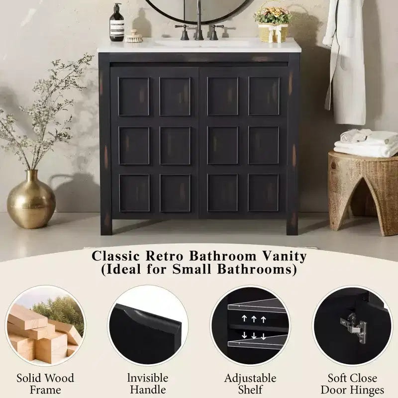 Mobile lavabo da bagno 72 pollici con doppi lavandini, Mobile lavabo combinato con ante a chiusura ammortizzata e ripiano regolabile, Espresso