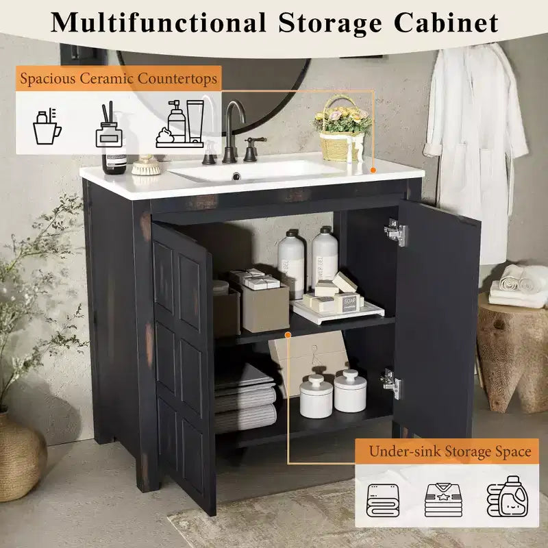 Mobile lavabo da bagno 72 pollici con doppi lavandini, Mobile lavabo combinato con ante a chiusura ammortizzata e ripiano regolabile, Espresso