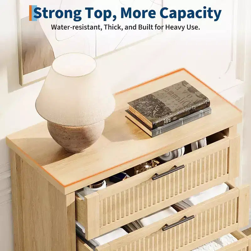 Cassettiera scanalata per camera da letto, cassettiera alta 90 cm con 4 cassetti, mobile organizer moderno in legno per soggiorno, camera da letto, ingresso