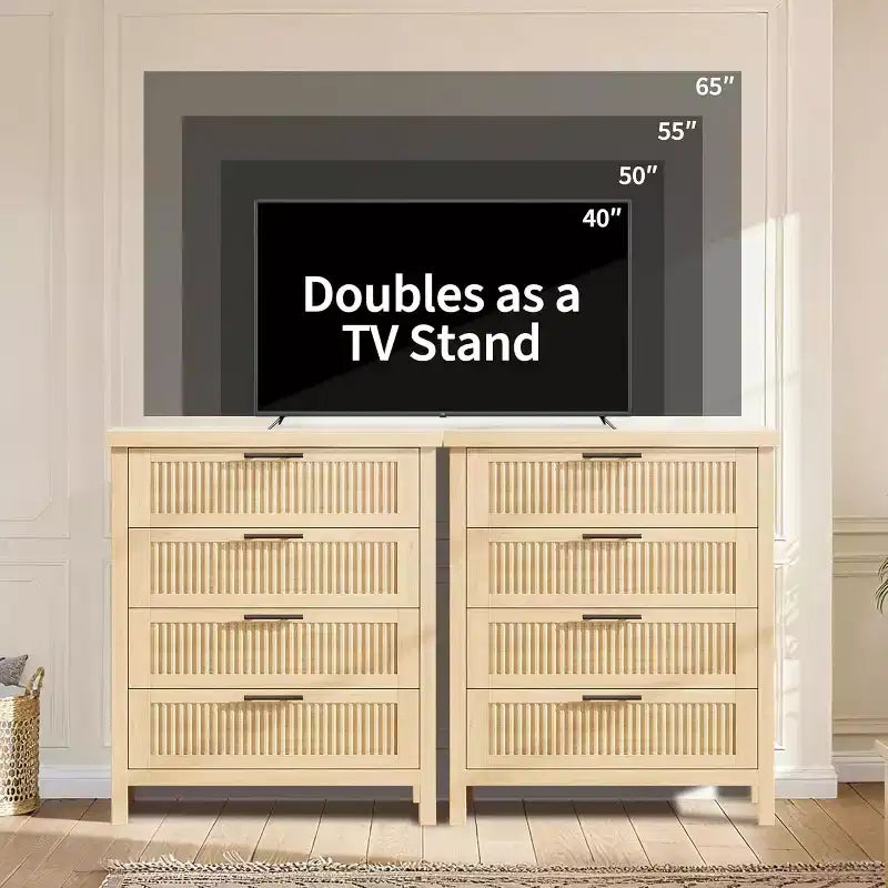 Cassettiera scanalata per camera da letto, cassettiera alta 90 cm con 4 cassetti, mobile organizer moderno in legno per soggiorno, camera da letto, ingresso