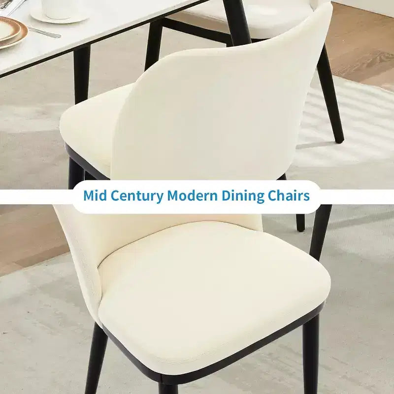 Sedie da pranzo set da 2, sedie laterali imbottite in tessuto con seduta imbottita e gambe in legno, sedie da pranzo moderne per cucina, soggiorno