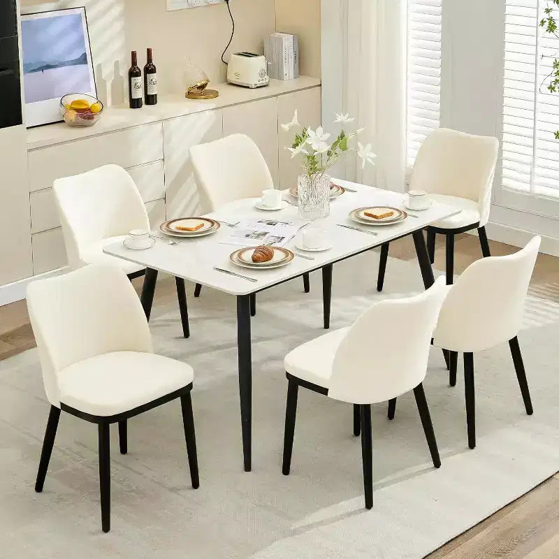 Sedie da pranzo set da 2, sedie laterali imbottite in tessuto con seduta imbottita e gambe in legno, sedie da pranzo moderne per cucina, soggiorno