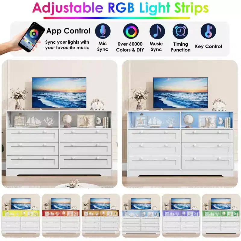 Cassettiera in legno, cassettone a 6 cassetti larghezza 55, perfetto per organizzare camera da letto, soggiorno, armadio e corridoio