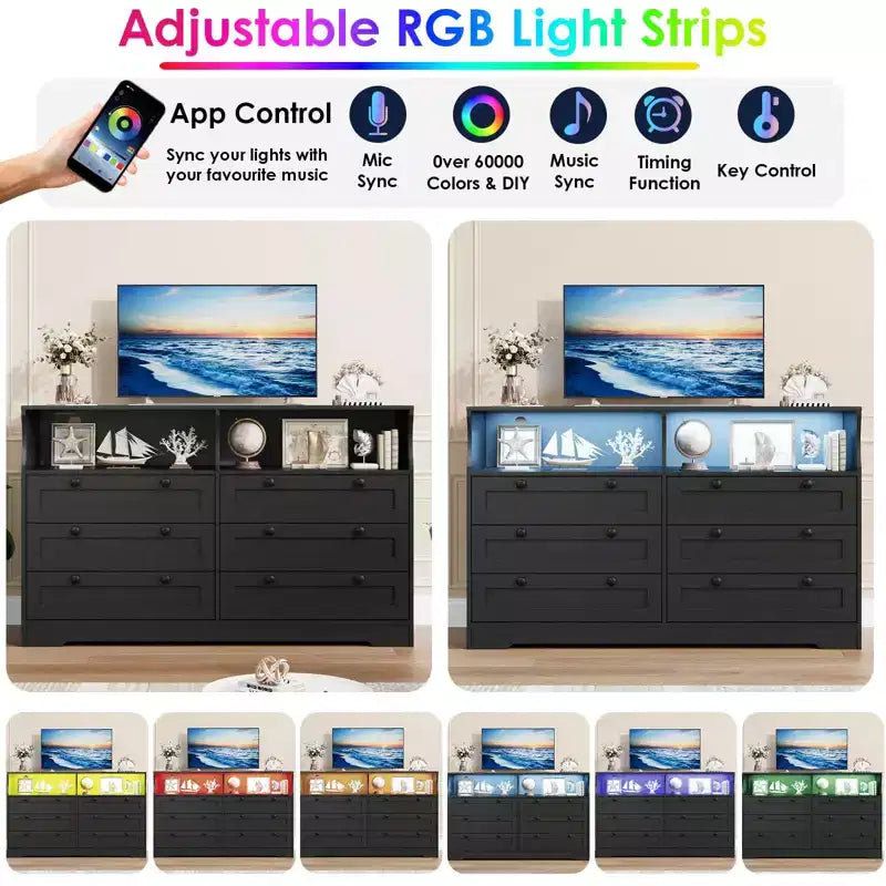 Cassettiera in legno, cassettone a 6 cassetti larghezza 55, perfetto per organizzare camera da letto, soggiorno, armadio e corridoio