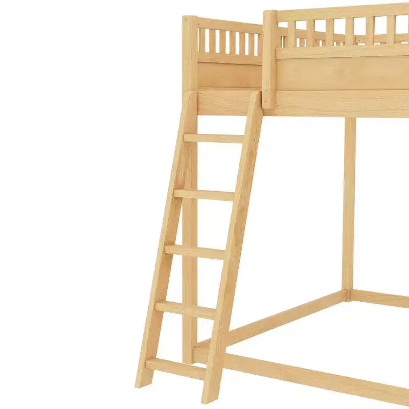Bellemave Letto a soppalco con testiera imbottita e scaffali portaoggetti, Struttura letto a soppalco in legno massello con scaletta e scivolo per bambini