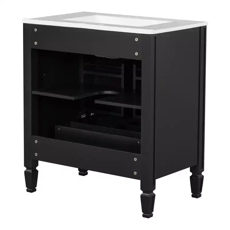 Mobile bagno con lavabo integrato, 30 pollici, mobiletto contenitore con cassetto e ripiano anta, lavabo singolo