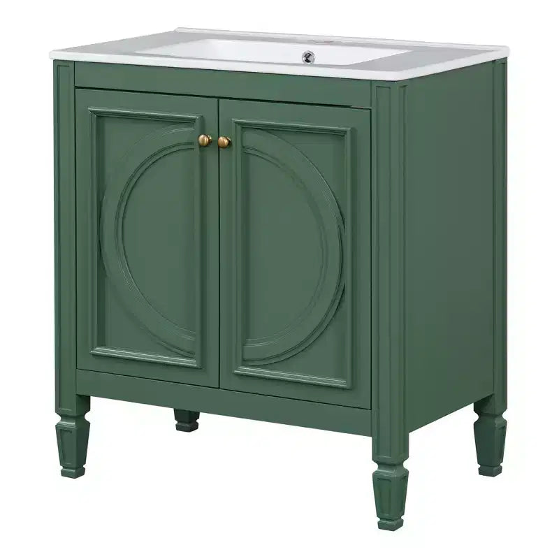 Mobile bagno con lavabo integrato, 30 pollici, mobiletto contenitore con cassetto e ripiano anta, lavabo singolo