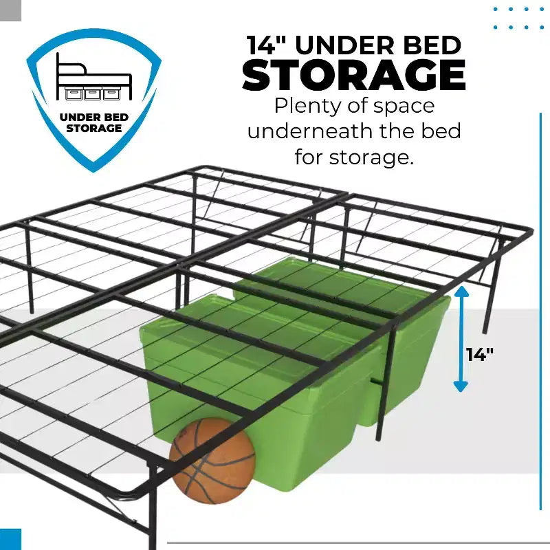 Struttura letto a piattaforma in metallo Boyd Sleep 14 con montaggio senza attrezzi, superficie antiscivolo testurizzata