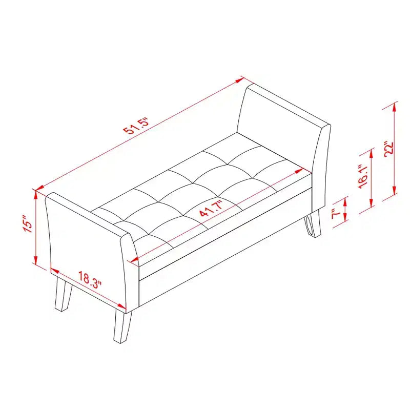 Panca contenitore imbottita da 130,8 cm con seduta trapuntata a bottoni e cerniera di sicurezza, panca porta scarpe di lusso per ingresso, camera da letto o fondo letto, beige.
