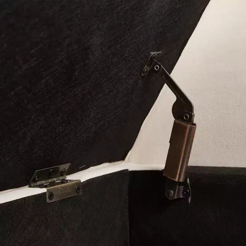 Panca contenitore imbottita da 130,8 cm con seduta trapuntata a bottoni e cerniera di sicurezza, panca porta scarpe di lusso per ingresso, camera da letto o fondo letto, beige.
