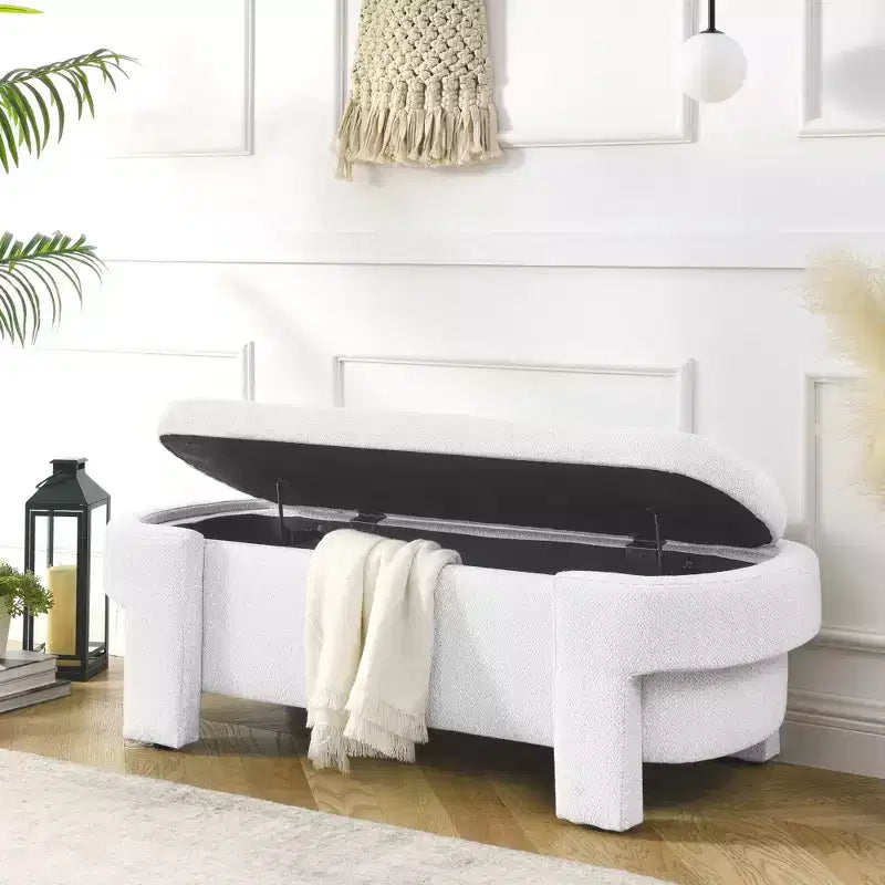 Panca in ciniglia con ampio spazio contenitivo per soggiorno, ingresso, camera da letto, corridoio, appartamento, salotto, pouf imbottito