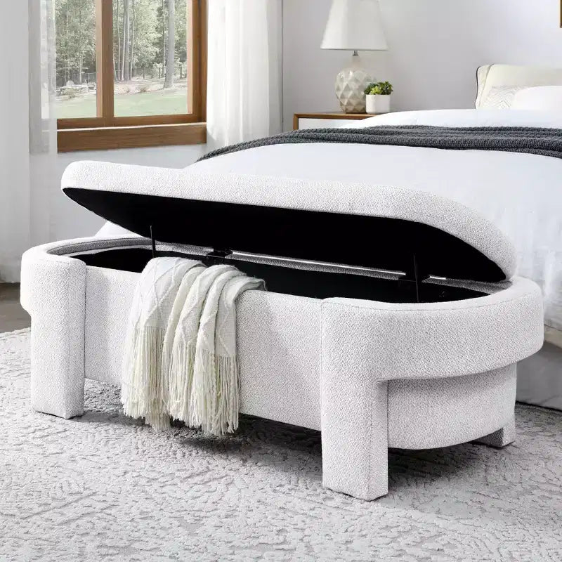 Panca in ciniglia con ampio spazio contenitivo per soggiorno, ingresso, camera da letto, corridoio, appartamento, salotto, pouf imbottito